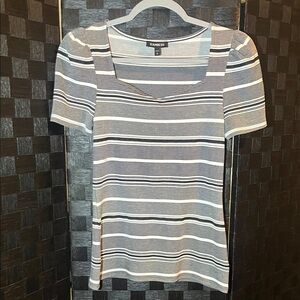 Express Women's Short Sleeve Striped Top